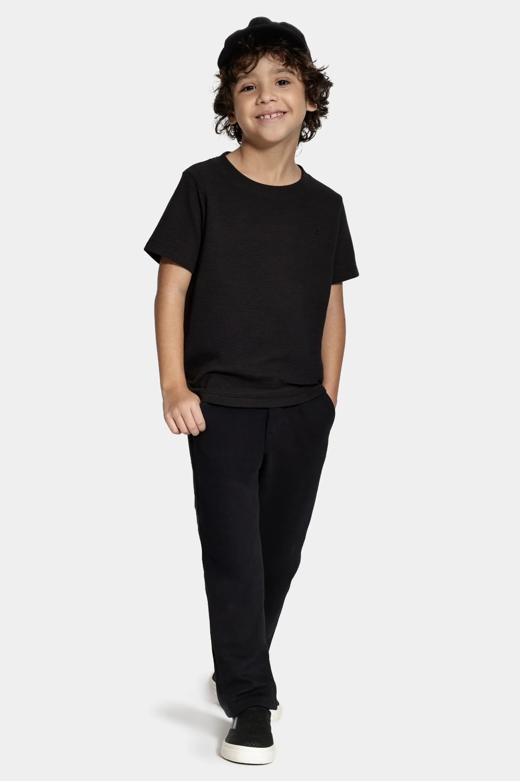Calça Chino Color Infantil Confort Preto