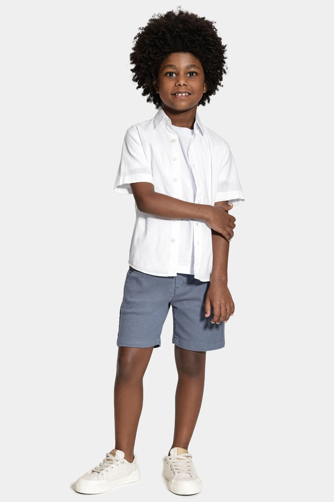Camisa Manga Curta Infantil Flamê Bosco Branco
