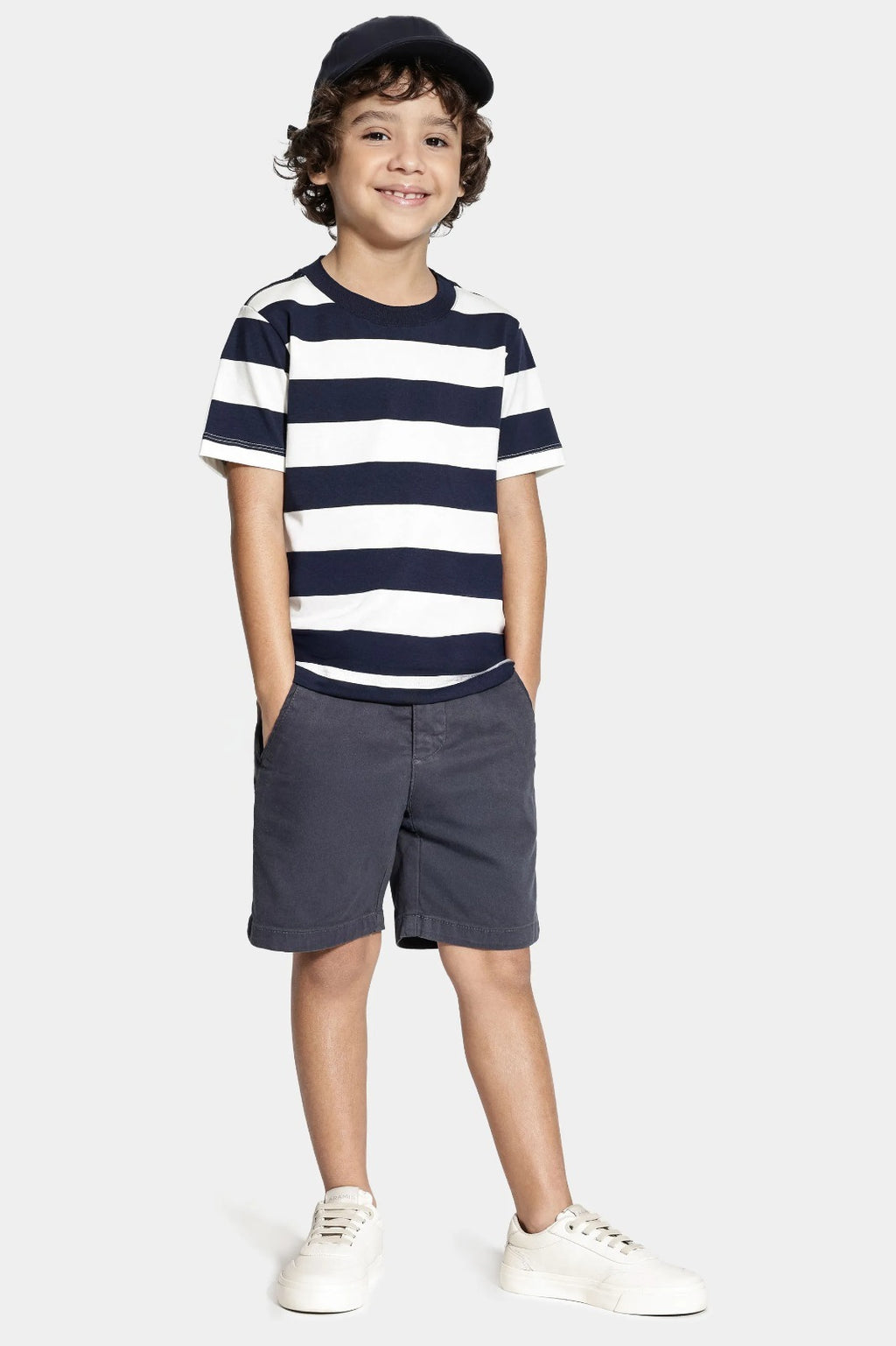 Bermuda Chino Color Sarjada Infantil Marinho