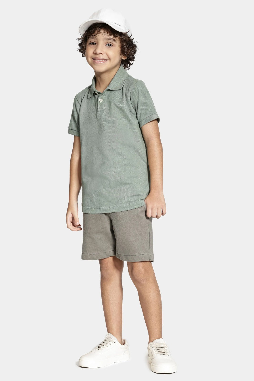 Polo Infantil Manga Curta Menta