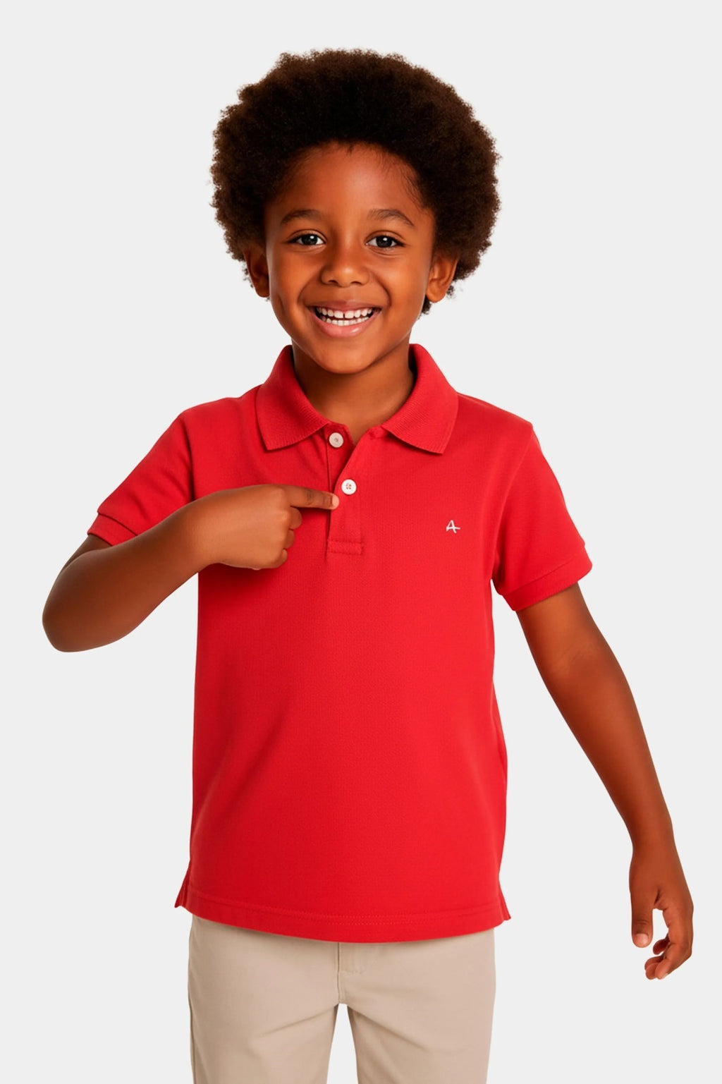 Polo Infantil Manga Curta Vermelho