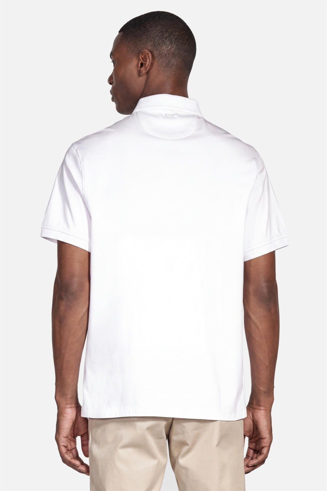 Polo Manga Curta Silk Blend Modal