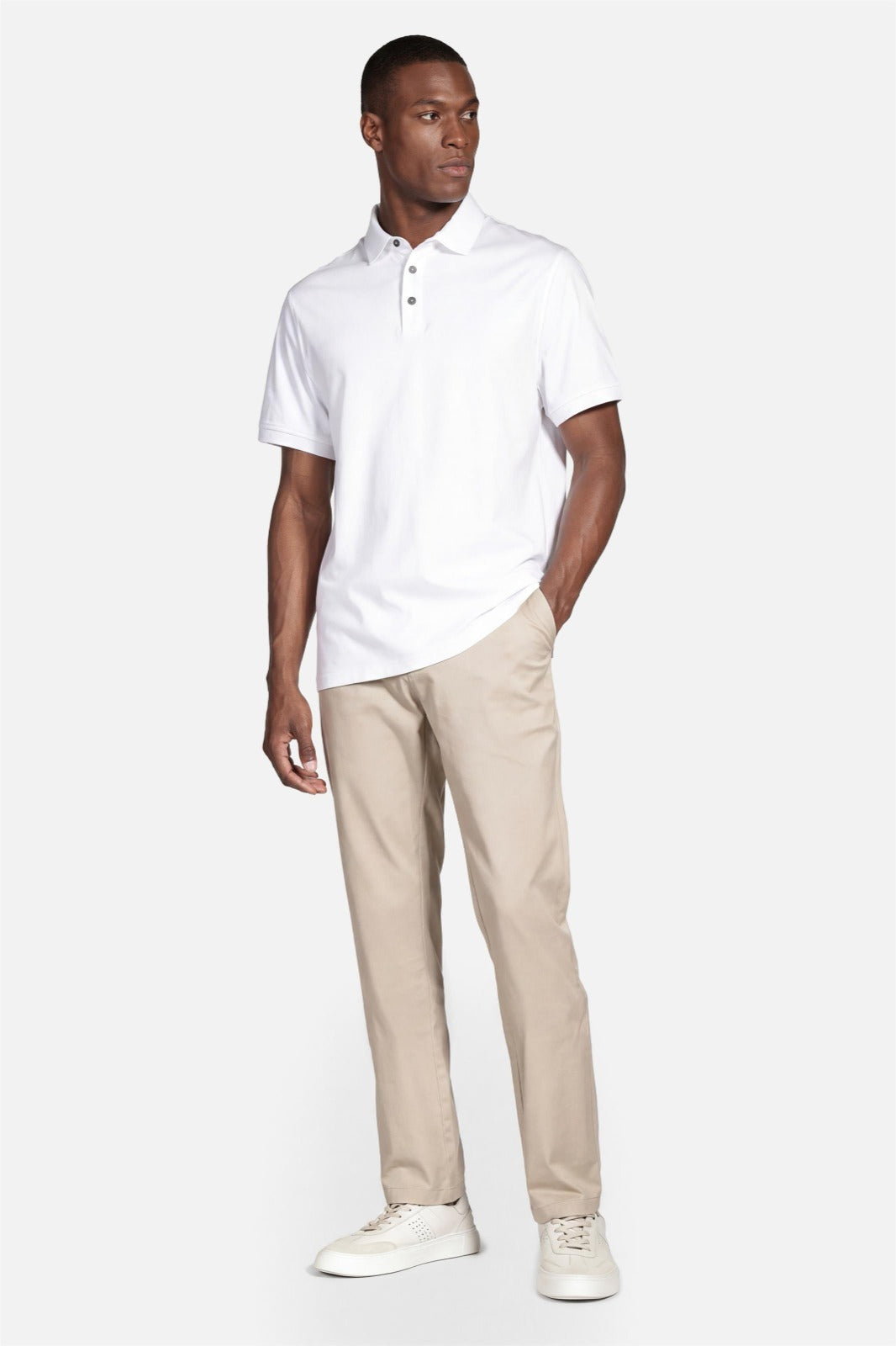 Polo Manga Curta Silk Blend Modal