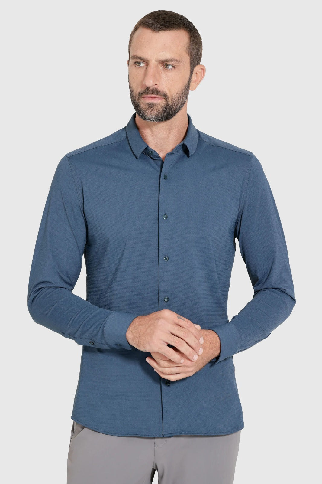 Camisa Bold Manga Longa Marinho Médio