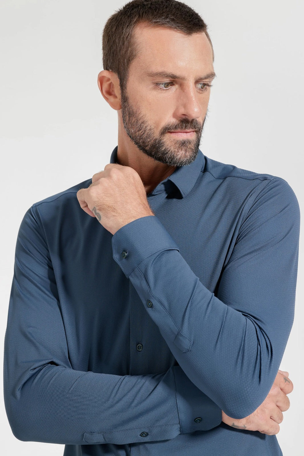 Camisa Bold Manga Longa Marinho Médio