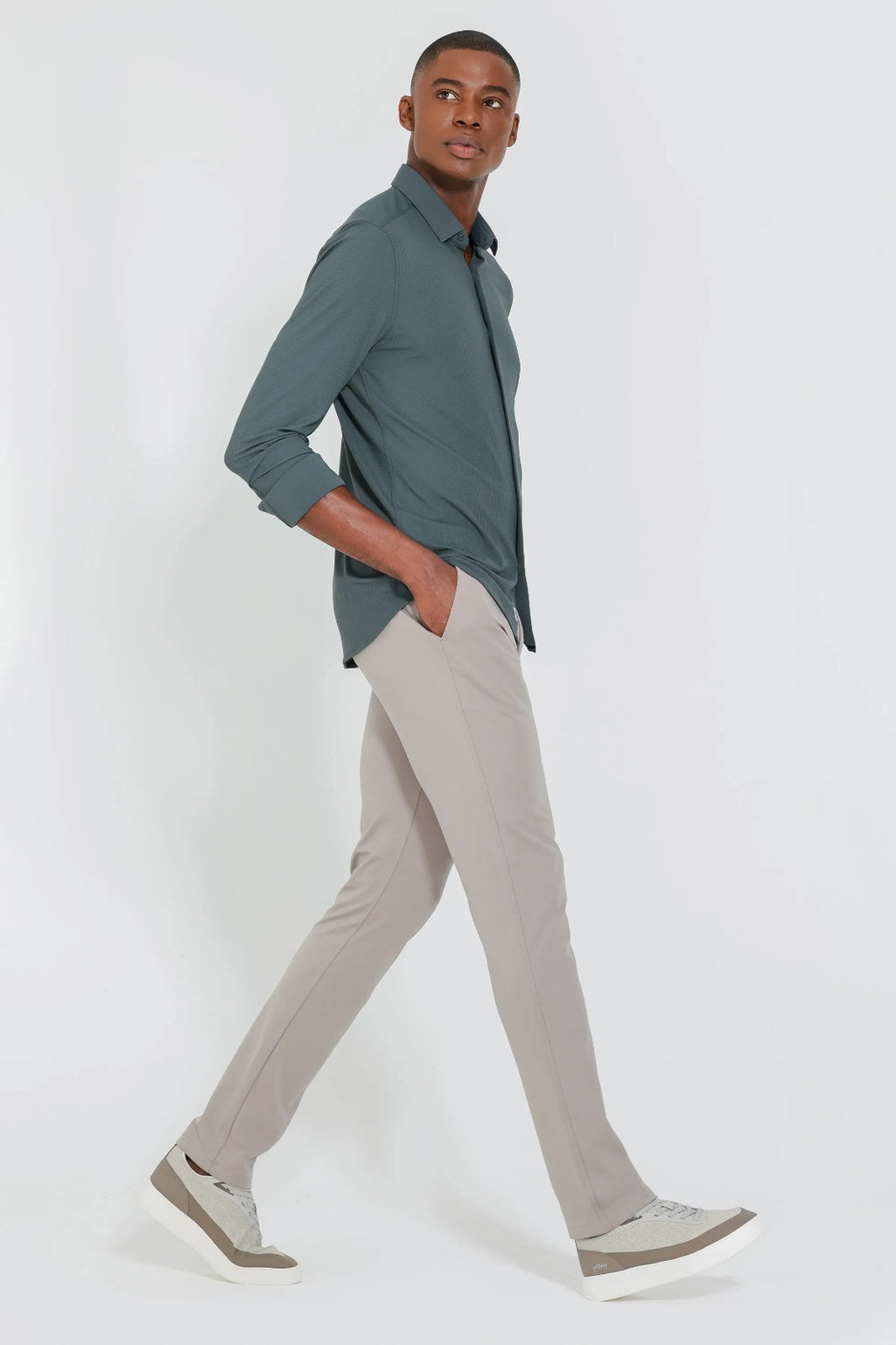 Camisa New Bold Manga Longa Verde Garrafa