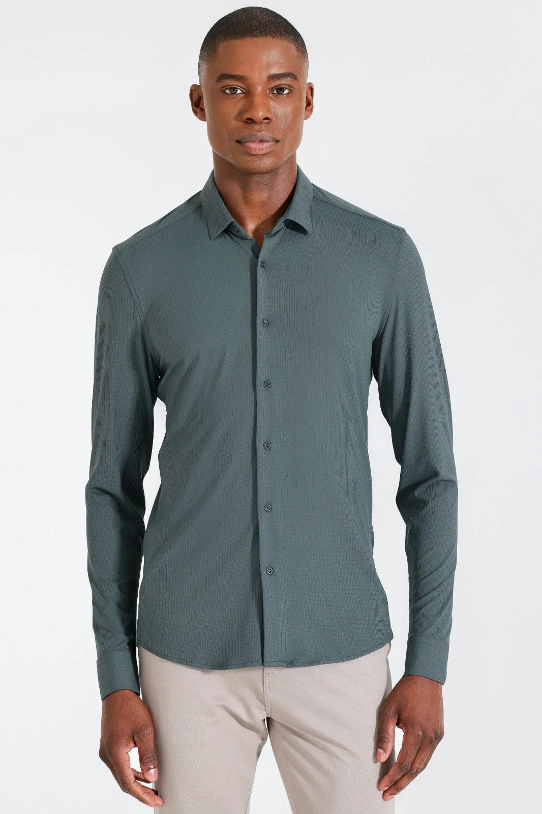 Camisa New Bold Manga Longa Verde Garrafa