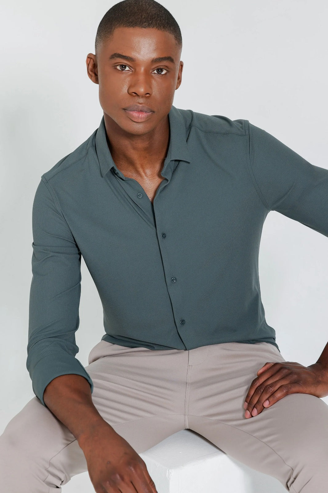 Camisa New Bold Manga Longa Verde Garrafa