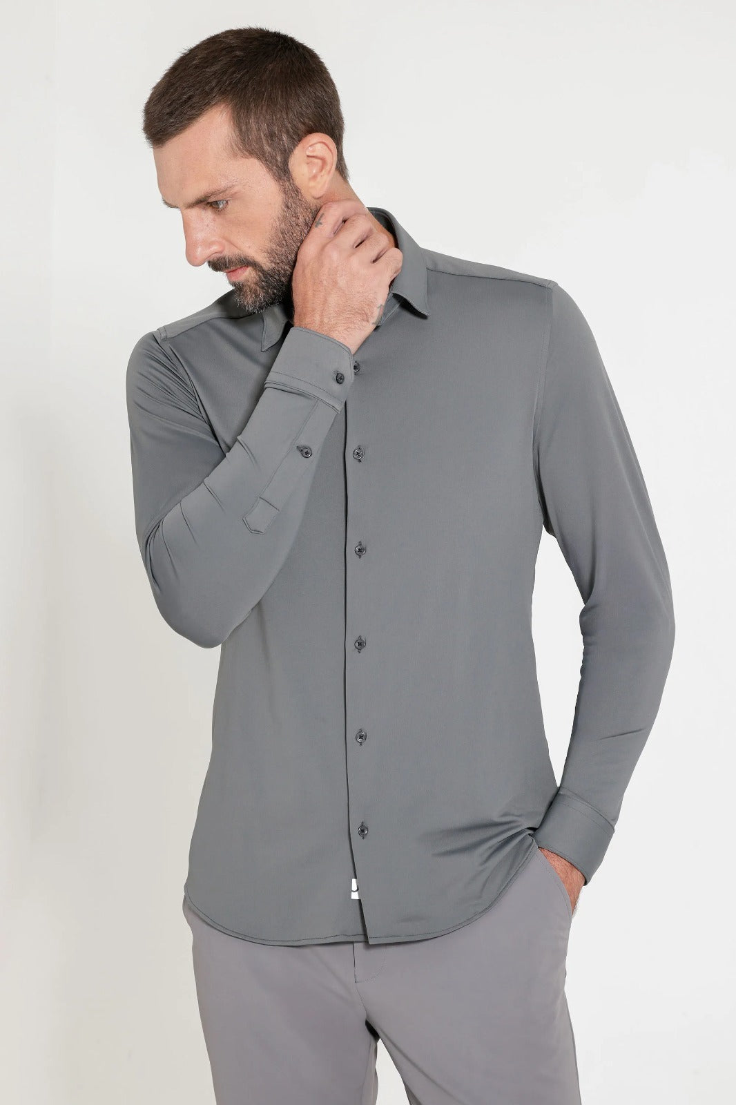 Camisa Flex Defense Manga Longa Cinza Grafite