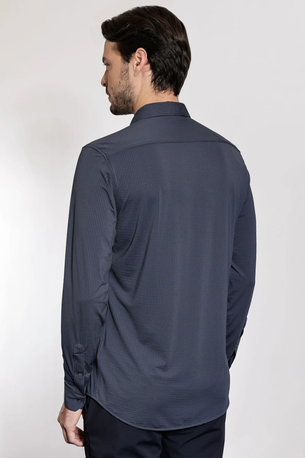Camisa Manga Longa Texturizada Elastic Wave Marinho
