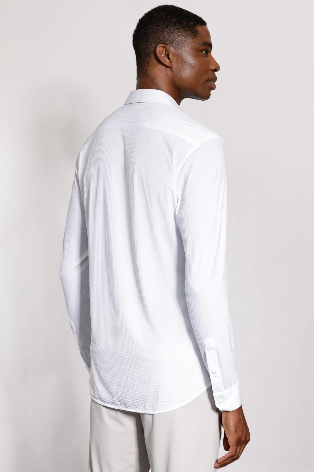Camisa Manga Longa Texturizada Elastic Wave Branco
