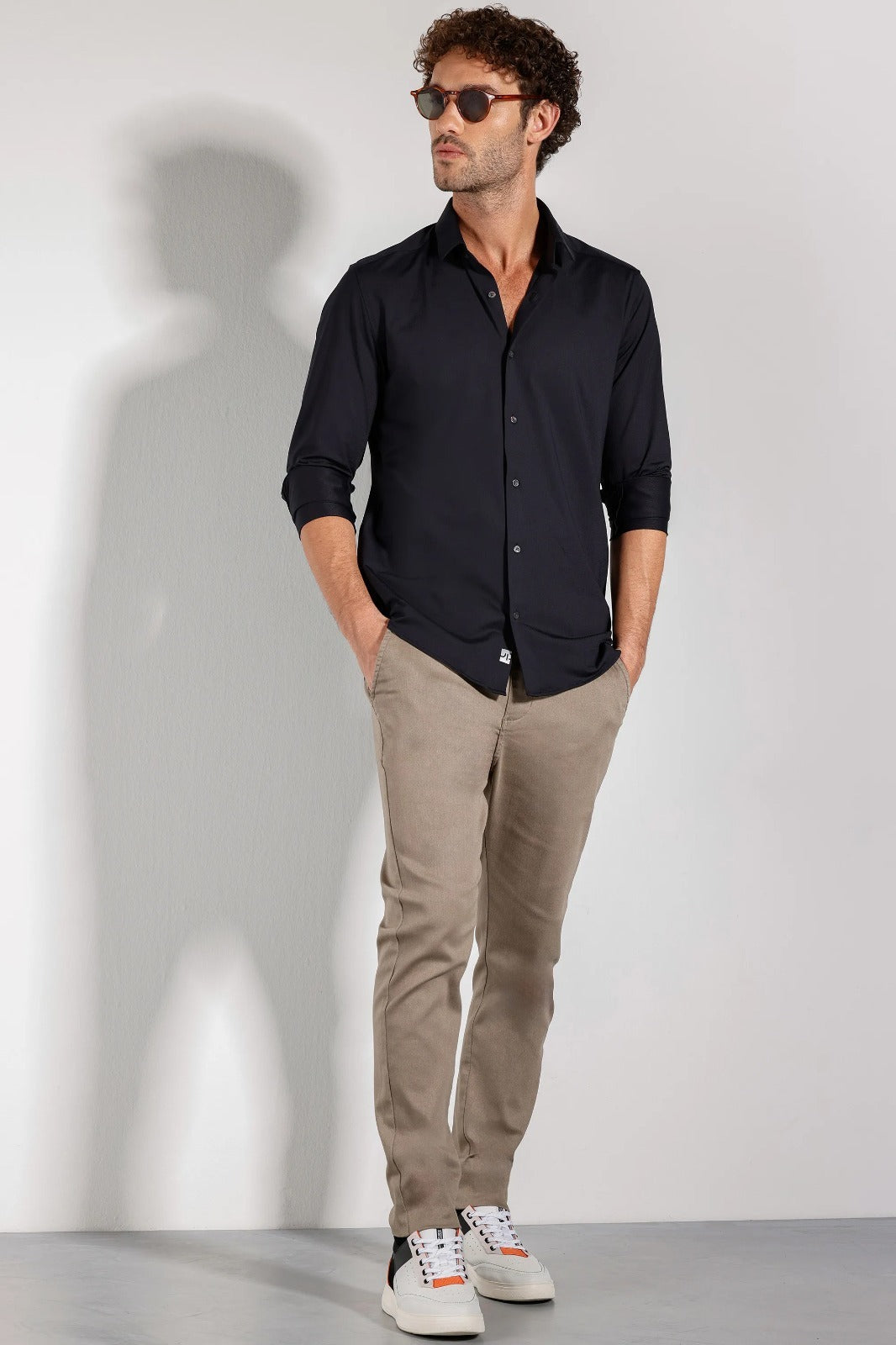 Camisa Bold Manga Longa Preto