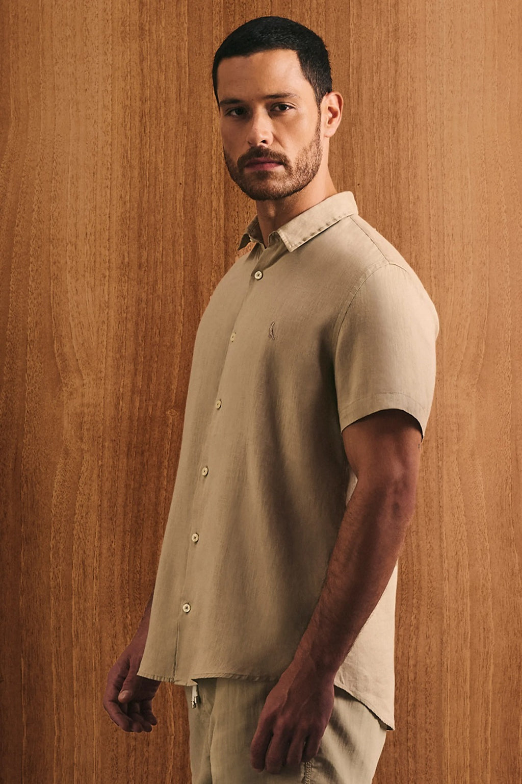Camisa manga curta linho
