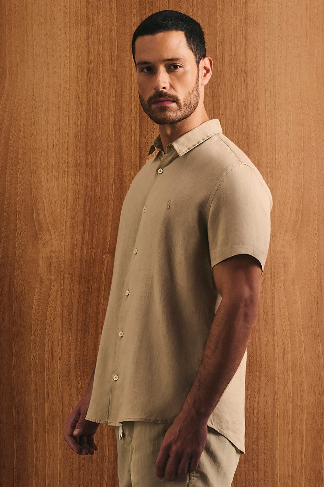 Camisa manga curta linho