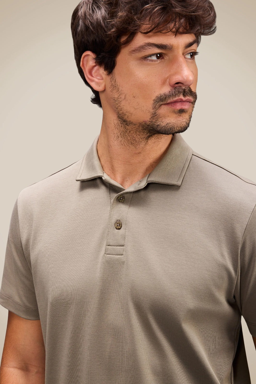 Polo Regular Soft Touch Bege