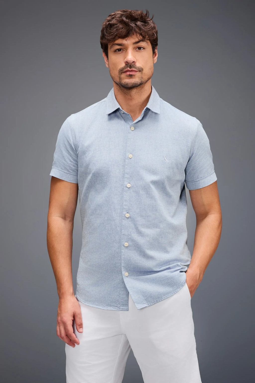 Camisa Manga Curta Oxford Color