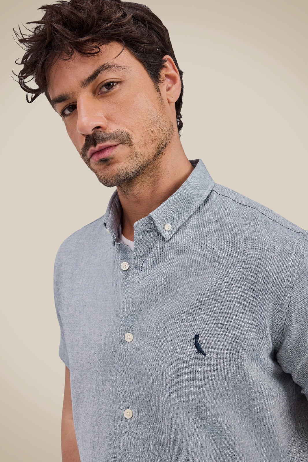 Camisa Manga Curta Oxford Color