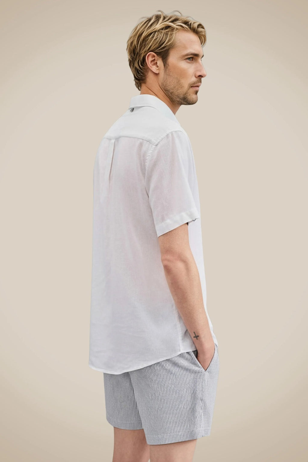 Camisa Manga Curta Linho Pienza