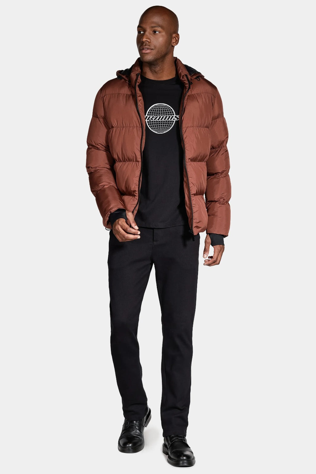 Jaqueta Rip Stop Metálico Puffer Ocre