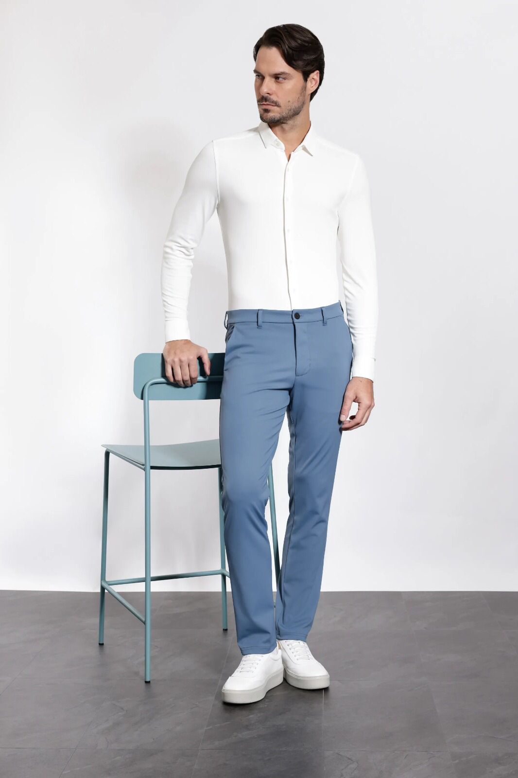 Camisa Manga Longa Slim Poliamida Micro Piquet Algodao