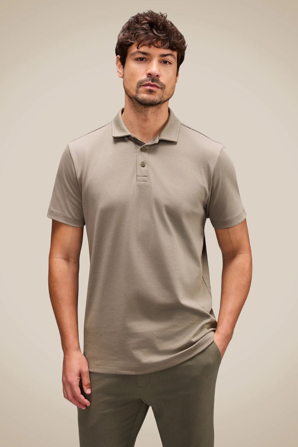 Polo Regular Soft Touch Bege