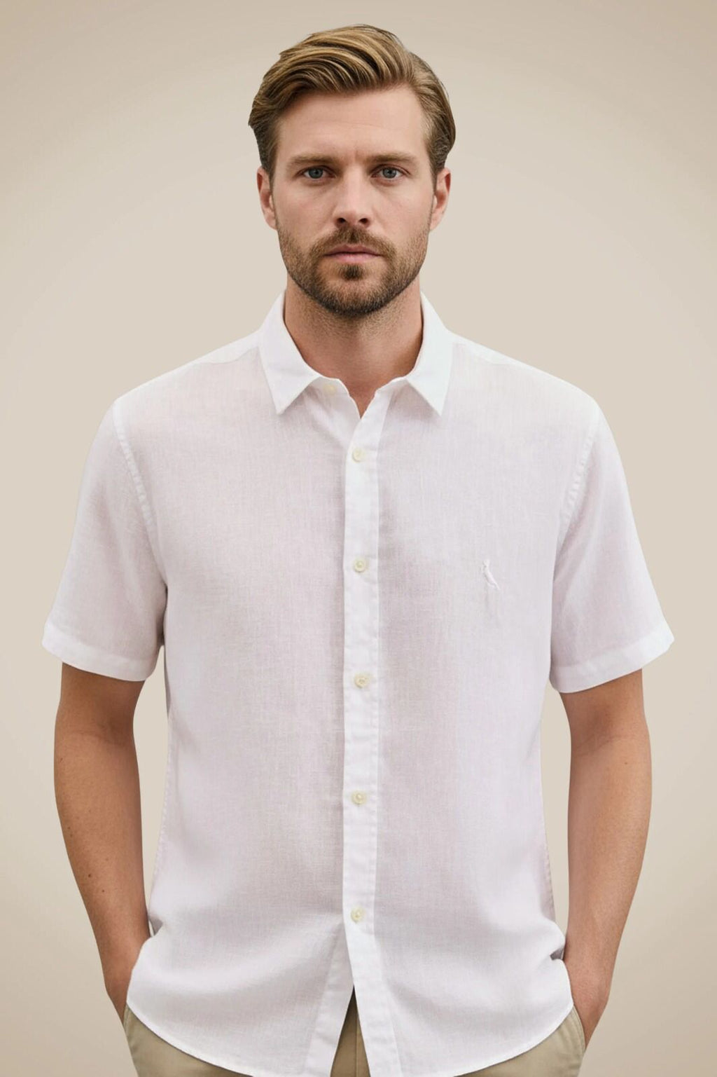 Camisa Manga Curta Linho Pienza
