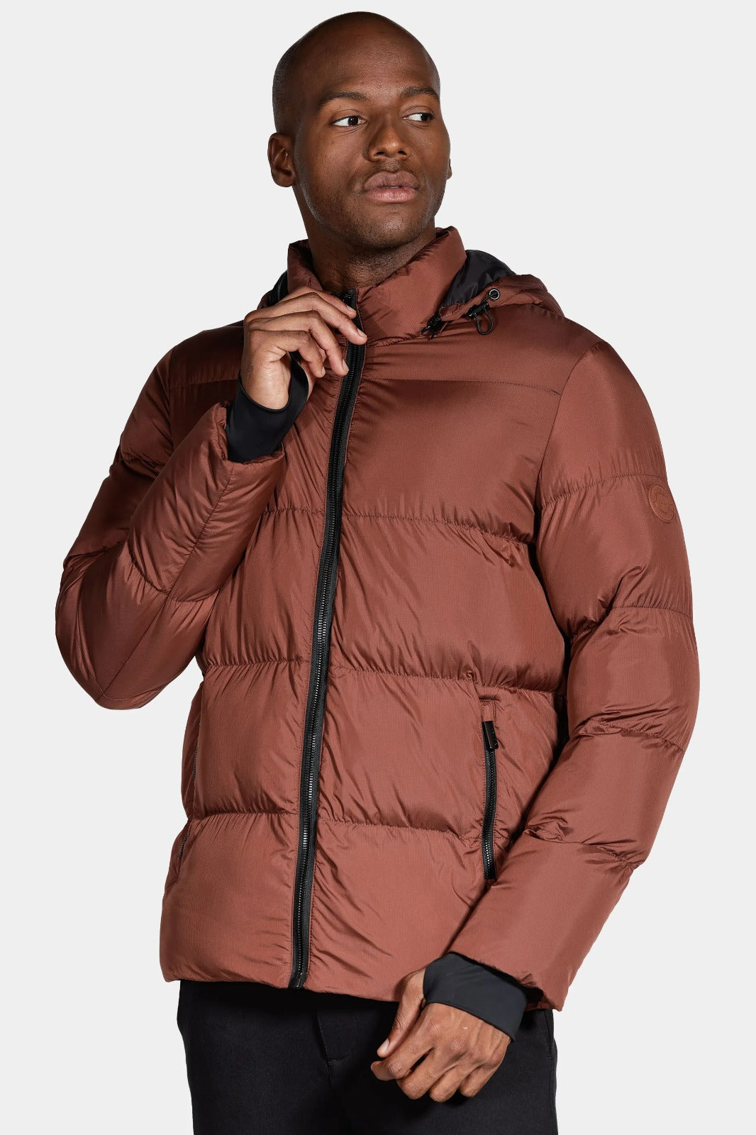 Jaqueta Rip Stop Metálico Puffer Ocre