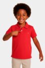 Polo Infantil Manga Curta Vermelho